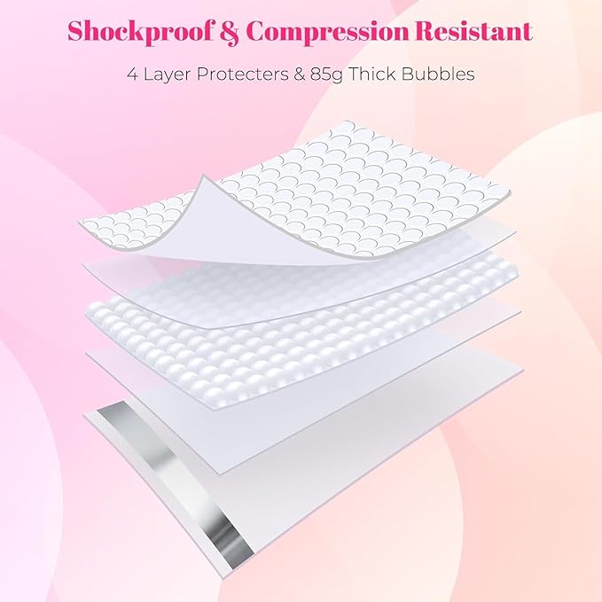 Metronic Bubble Mailer Bulk 10x13" White 250Pack Waterproof Padded Envelopes Self Seal Large Bubble Mailers Cushioning Bubble Envelopes for Shipping,Books,Jewelry Makeup Supplies