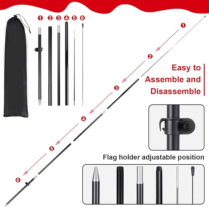 Buryeah 3 Sets Now Open Feather Flag Pole Kit for Business Advertising 7 ft Open Flag Banner Sign with Pole Kit Ground Stake and Portable Bag for Outside Ground (Red)
