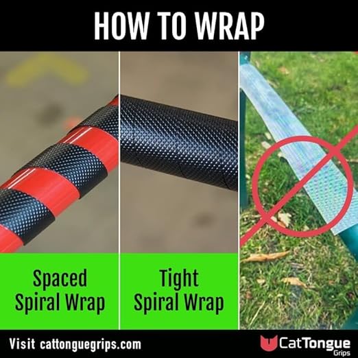 CATTONGUE GRIPS Non-Abrasive Grip Tape Wrap - 2” Thick Heavy-Duty, Waterproof Anti-Slip Tape for Wrapping Tools, Bats, Gym Equipment - Indoor & Outdoor Anti-Slip Solution (Glow in The Dark, 2-Pack)
