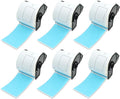 BETCKEY - Shipping/Name Badge Labels Replacement for Brother DK-1202 (2.4 in x 3.9 in), Compatible with Brother QL Label Printers [6 Rolls/1800 Labels, Light Blue]