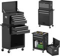 Goplus Rolling Tool Chest, 6-Drawer Tool Box Organizer w/Auto Locking System & Lockable Wheels & Sliding Drawers & Detachable Top, Tool Storage Cabinet for Garage Workshop (Black) …