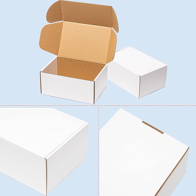 17x11x3" Shipping Boxes 20 Pack White Corrugated Cardboard Mailing Boxes for Small Business - Flat Literature Mailer Packaging Supplies