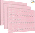 Peg Board, 3 Pack Metal Pegboard Panels Pink Pegboards Wall Organizer with Frame Large Heavy Duty Peg Board with Hooks for Walls Home, Garage Tool Storage, Office, Craft Room, Kitchen 24”×16”