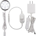 Under Cabinet Lighting, Single LED Puck Light for Kitchen Counter Cabinet Closet Accent Lighting, Rotary Dimmer Switch, 120VAC Plug in, White Cord, Cool White