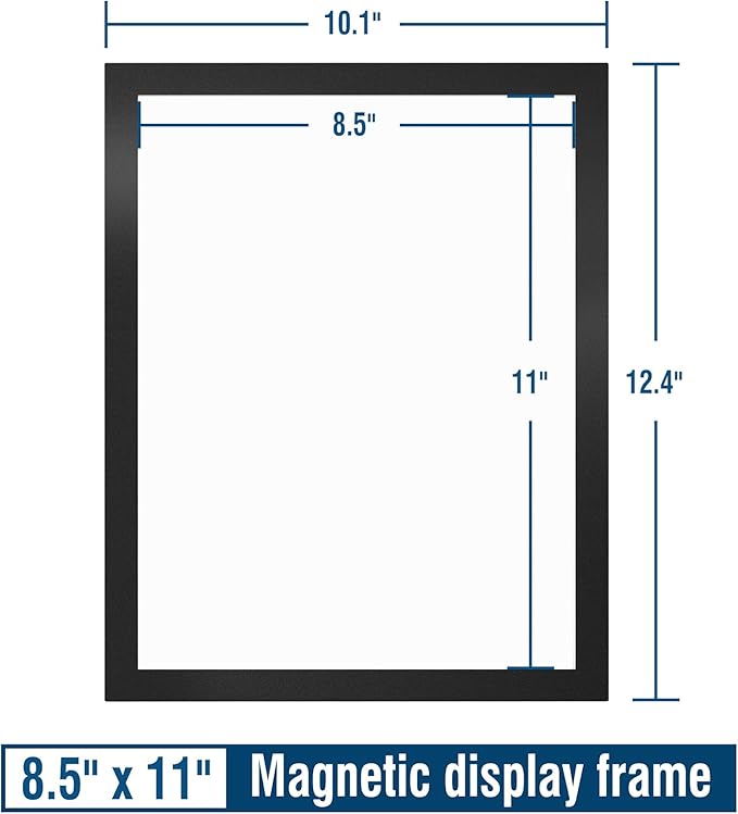 Relx 6 Pcs 8.5 x 11'' Self-Adhesive Magnetic Wall Signs Holder Magnetic Picture Frame Document Holder Wall & Window Adhesive Frames for Office Home Store Restaurant