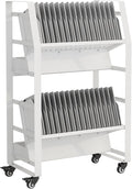 32 Device Mobile Open Charging Cart, Charging Station Rack, Easy Access and Removable Slots, Charging Storage Cart, Cable Management for Laptop Computers, Tablets, iPads, Chromebook for schools