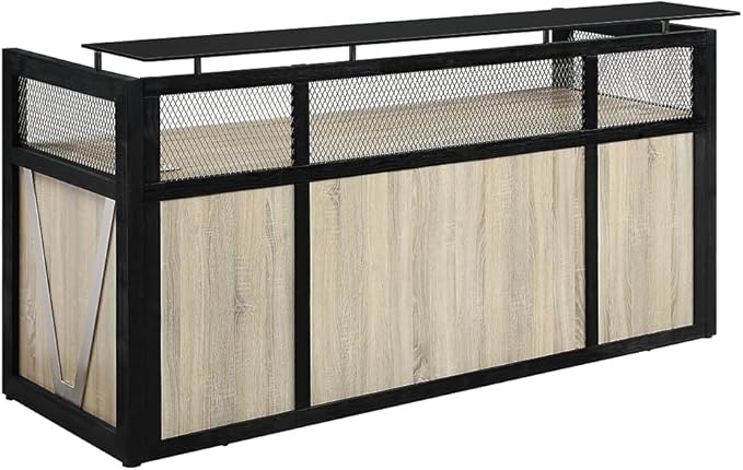 NBF Modern Reception Desk with Counter, Front Desk, Retail Checkout Counter, Office, Lobby, Salon, Store, 87" W x 30" D, Sunlight Ash