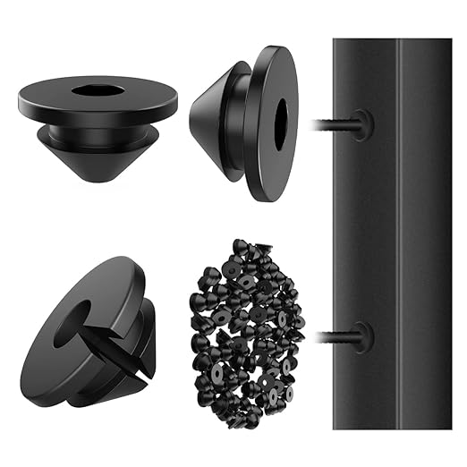 300Pack Cable Railing Rubber Grommets for 1/8" 5/32" 3/16" Wire Rope, Cable Railing Kit Protective Sleeve for Indoor Outdoor Metal Posts