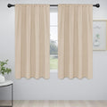 Easy-Going Rod Pocket Blackout Curtains for Bedroom, Room Darkening Window Curtains for Living Room, Thermal Insulated Noise Reduction Solid Window Drapes, 2 Panels(52x56 in, Beige)