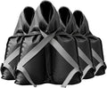Set of 4 Sand Bags(160lbs) with 1680D Heavy Duty Fabric and Double Sewing Line and Zipper Perfect for Outdoor Gazebo Canopy Leg Umbrella Tent Carport Weights (Gray)