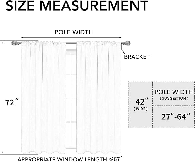 Easy-Going Rod Pocket Blackout Curtains for Bedroom, Room Darkening Window Curtains for Living Room, Thermal Insulated Noise Reduction Solid Window Drapes, 2 Panels(42x72 in, Light Gray)