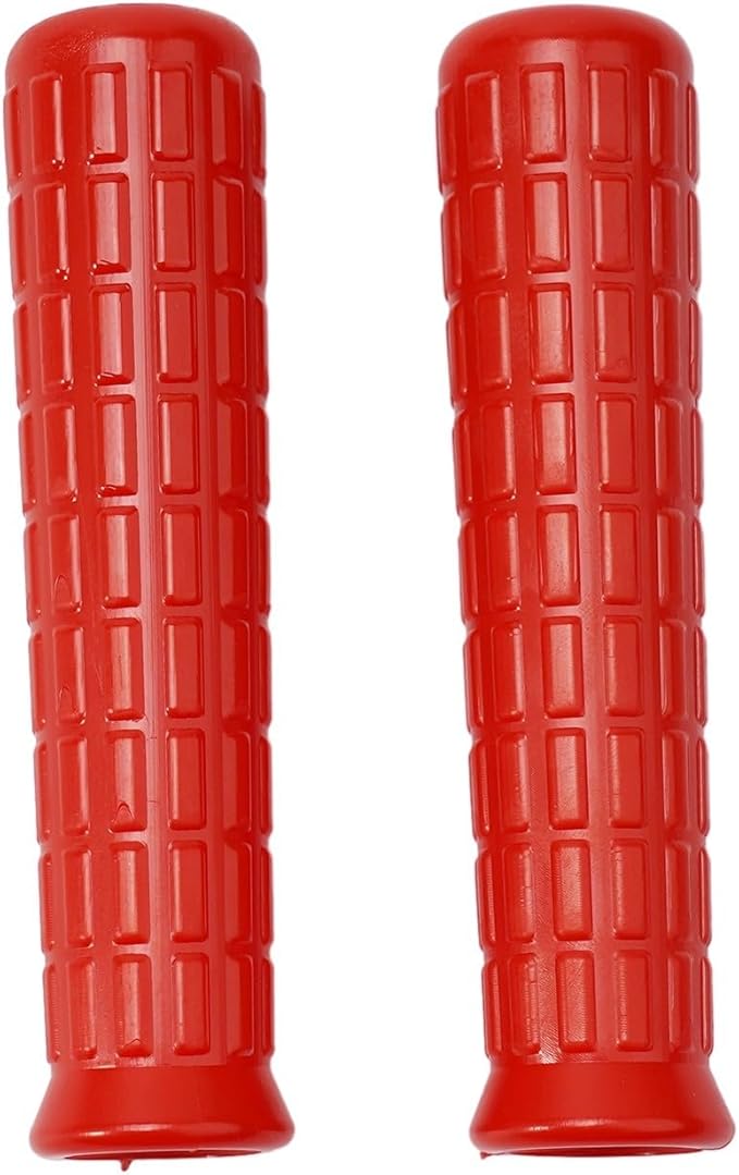 2Pcs Wheelbarrow Rubber Handles Replacement, Anti-slip Handle Grip Covers Weatherproof Handles Non-Slip Round Tubes for Garden Carts(114x19mm Red)