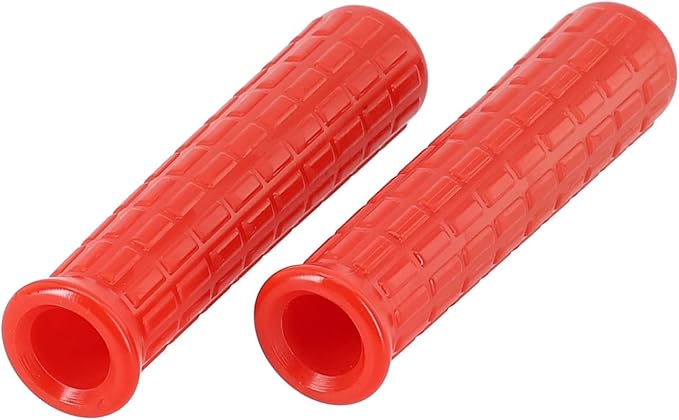 2Pcs Wheelbarrow Rubber Handles Replacement, Anti-slip Handle Grip Covers Weatherproof Handles Non-Slip Round Tubes for Garden Carts(114x16mm Red)