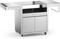 Stainless Steel Grill Cart for Hygrill 2-Burner Built-In Griddle, Outdoor Kitchen Island with Foldable Side Shelves and Storage Cabinet