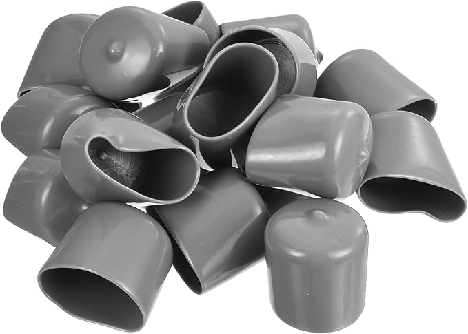 uxcell 10pcs Rubber End Caps 33mm ID Vinyl Round End Cap Cover Screw Thread Protector Light Grey