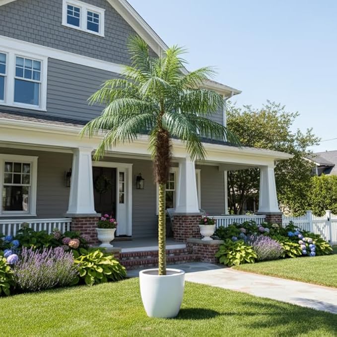 8 FT 1095LVS Fake Palm Tree,Tall Artificial Palm Trees for Outdoor Indoor Decor,Faux Phoenix Palm Plants for Outside Patio Pool Coastal Home Office Living Room
