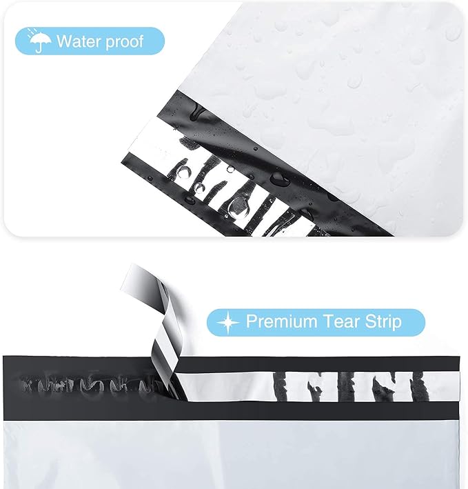 Fuxury Poly Mailers 19x24Inch 250Pcs,Waterproof Shipping Bags for Clothing,Strong Adhesive Shipping Envelopes for Small Business,Self Seal Heavy Duty Poly Mailer Bags,Flexible Mailing Bags White