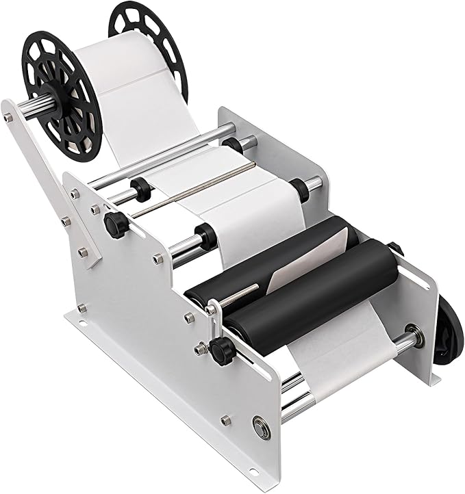 LOYALHEARTDY Manual Round Labeling Machine Bottle Label Applicator Adjustable Bottle Labeling Machine for Bottlesφ0.79-7in