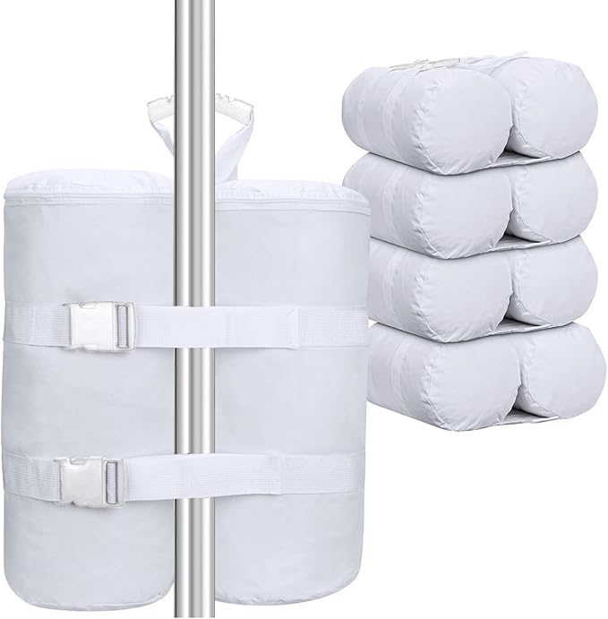 Extra Large 240 lbs White Canopy Sandbags Weight Bags for Pop up Canopy Tent,1680D Heavy Duty Leg Canopy Weights Sand Bags Perfectly Matched with White Canopy/Gazebo/Patio Umbrellas,Set of 4