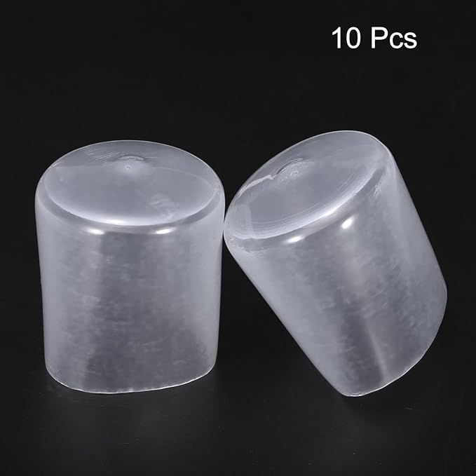 uxcell 10pcs Rubber End Caps 30mm ID Vinyl Round End Cap Cover Screw Thread Protectors Clear
