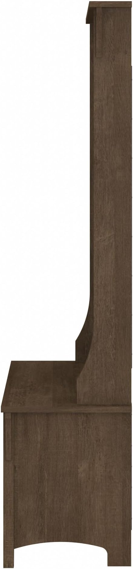 Bush Furniture Salinas Hall Tree with Shoe Storage Bench in Ash Brown, Multi-Purpose Home Organizer, Entryway Solution with Seating and Hooks