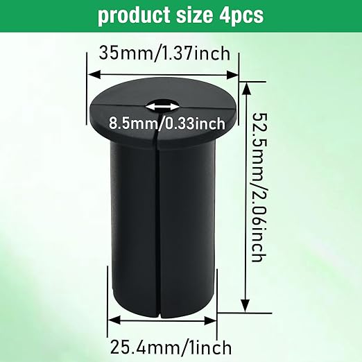 4pc Starlink Cable Grommet 1" Silicone Waterproof Wall Hole Pass Through Split Cable Bushings for TV Wire Ethernet Cord, Starlink Cable Routing Kit Accessories, 52.5mm/2.07" Ht, Black