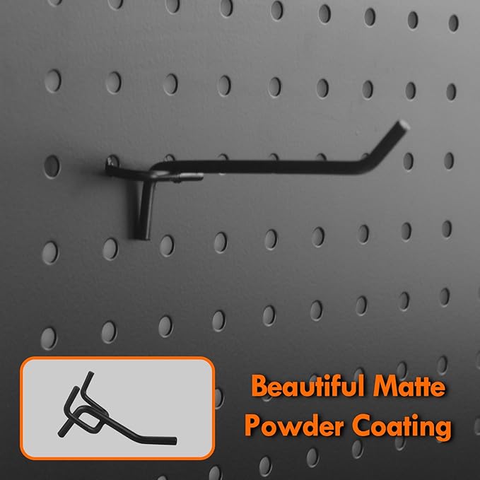 G.CORE Pegboard Hooks Accessories - 30pcs 2inch Metal Peg Board Tool Hangers, Fits 1/8 1/4 Pegs Slots, Pegboard Wall Organizer Shelving Racks, Hanging Display Storage Holders for Garage Craft Office