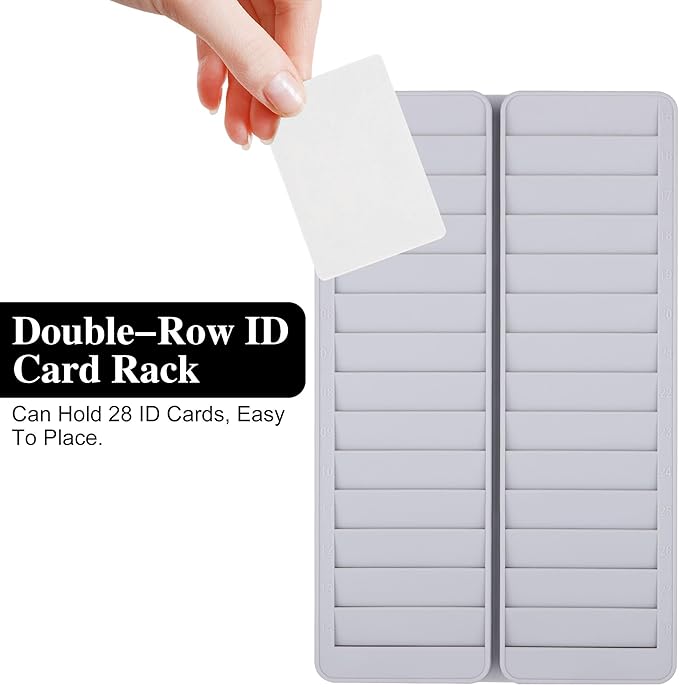 Time Card Holder, Time Card 28 Pockets Slots Wall Mounted Stacking Rack Holder for Employees, Payroll Recorders for Office Factory Supplies
