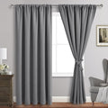 JIUZHEN Blackout Curtains for Bedroom - 70 x 84 Inch Extra Wide Privacy Assured Thermal Insulated Room Darkening Room Divider Curtain Cover for Living Room, Set of 2 Panels with Tiebacks, Light Grey
