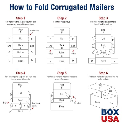 Box USA BM2662 Corrugated Mailers, 26" x 6" x 2" White (Pack of 50)