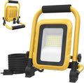 LHOTSE 5000LM LED Work Light, 30W Portable Flood Light with Socket, Outside Work Lights with Stand, Angel Adjustable Worklight for Workshop Garage,Construction Site, IP54 Waterproof