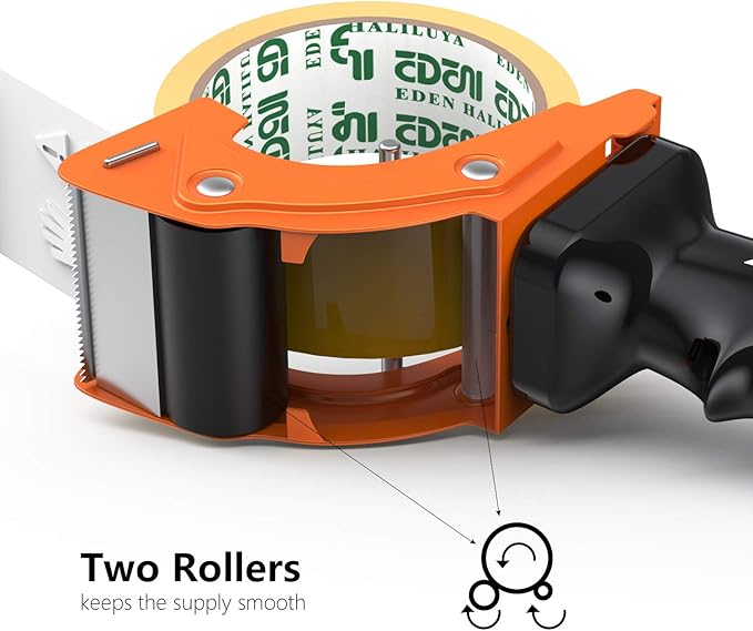 Fast Reload 2 Inch Tape Gun Dispenser Packing Packaging Sealing Cutter Orange