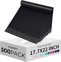 Fuxury 500 Pack 17.7x22" Black Large Poly Mailers Bulk,Waterproof Mailing Envelopes for Clothing,XL Strong Adhesive Self Seal Poly Shipping Bags for Postage Return Books Small Business