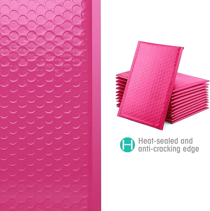 GSSUSA Pink Bubble Mailers 6x10 Small Padded Envelopes 1000 Pack,Strong Adhesion Shipping Mailer Self-Seal Bubble Envelopes for Small Business