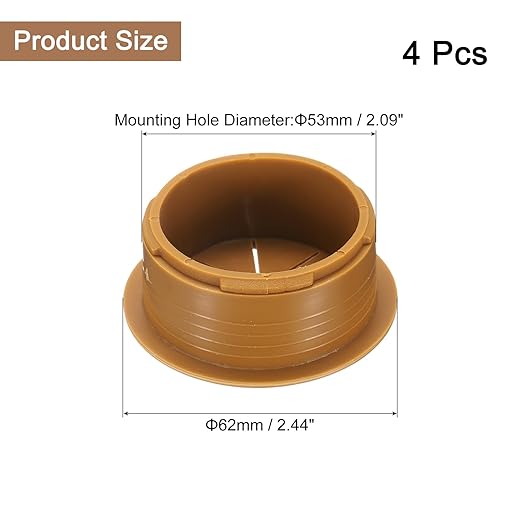 uxcell 4 Pcs Desk Grommet, 2.09 inch 53mm Desk Cable Hole Cover Wire Hole Insert for Home Office Table Cabinet Cord Organizer, Brown
