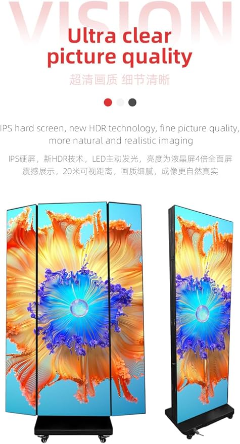 LED Digital Signage Display (P2.5 Spliceable LED Poster Screen, with Publishing System, Foldable Advertising Display Kiosk, Suitable for Events and Rental Scenarios, Supports WiFi/USB/HDMI)(90in-P2.5)