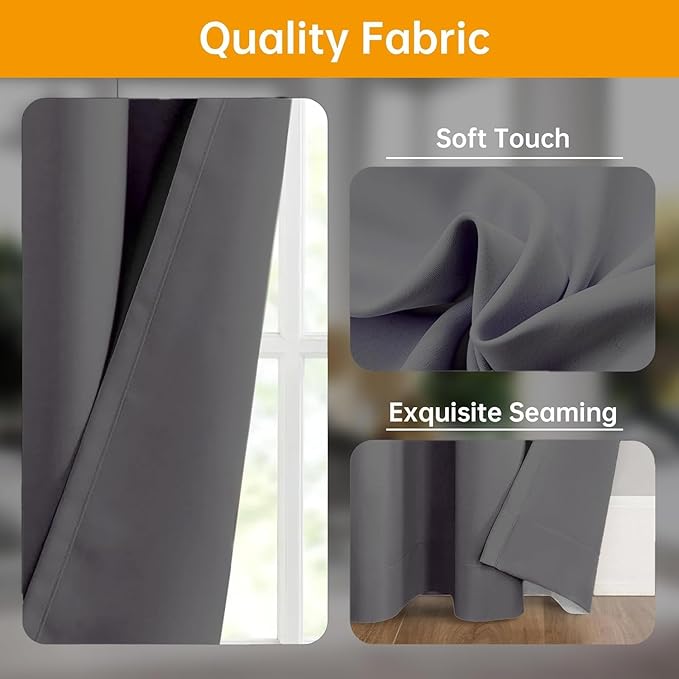 Room Divider Curtains Flexible Ceiling Tracks set Curtain track Ceiling Mount Blackout Curtain for Living Room Bedroom Ceiling Curtain Rod Privacy Dividers Panels W150 x H120 Grey Drape & Black rail