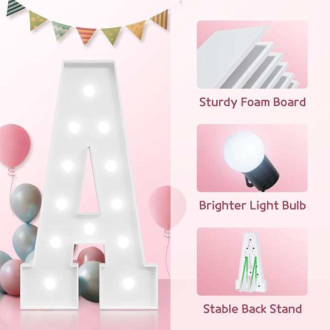 Light Up Letters, Marquee Letters 4 Feet Tall with Cool White Light, Large Letter for Party Graduation Homecoming Wedding Event Decoration, Marry Me Light Up Letter 4ft Marquee Sign Letras Q
