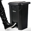 22 Gallon Step-On Trash Can/Container, Black Plastic Dustbin with Lid and Foot Pedal, Hands-Free Disposal