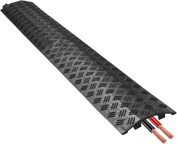 Cable Protector Ramp - Extension Cable Floor Protector, Outdoor Driveway Sidewalk, High Visibility Safety Strip, Wire Line Concealment System, Safety Equipment, Road Traffic Use