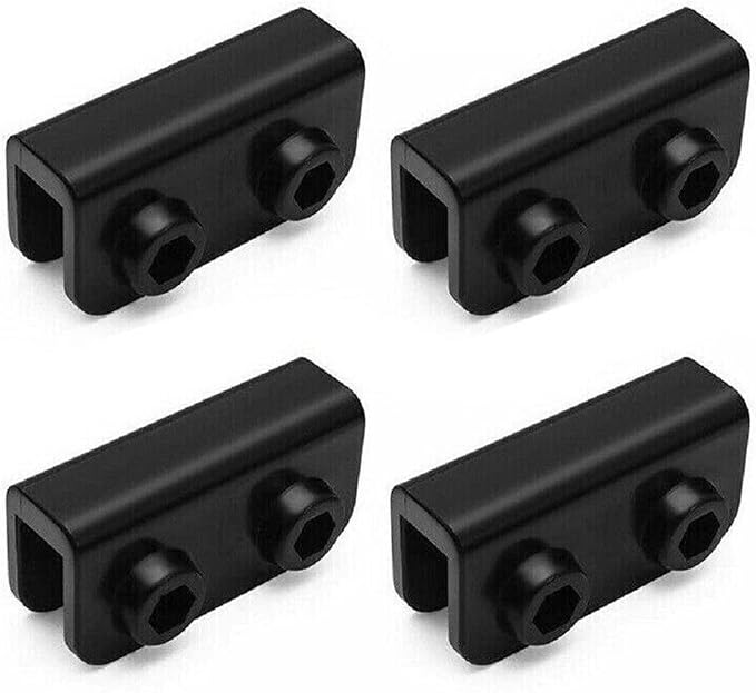 4Pcs 2-Way Pop-up Gazebo Replacement Connector Spare Parts Rectangular Bracket Set Black