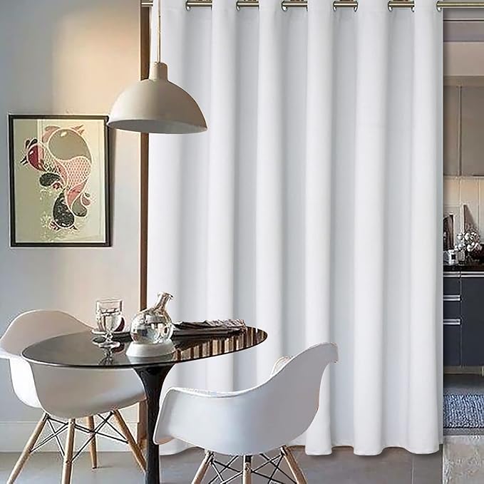 BGment Large Room Darkening Blackout Curtains Fashion Sliding Door Curtain 120 X 84 Inches, Wide Thermal Room Divider Window Curtain, 1 Panel, Greyish White, 84 Length X Wide 120