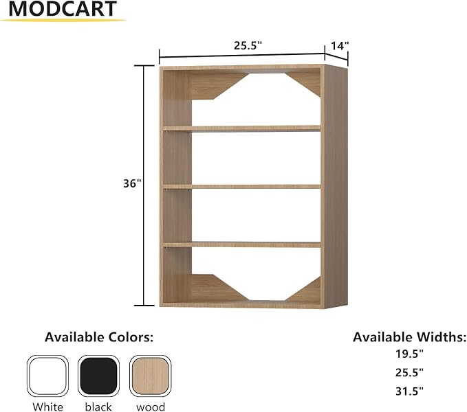 Short Tower Closet Unit, Modular Closet System, Wood Closet System Organizer with Storage for Walk In Closets, Clothing Rack Wardrobe for Hanging Clothes, Bedroom, Wood, 25.5"W