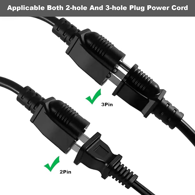 Black 25FT Outdoor Extension Cord,Evenly Spaced 3 Outlets Plugs,16/3 SJTW Wire with Safety Cover for Outdoor String Lights, Landscaping Light, Holiday Decoration and Christmas,UL Listed