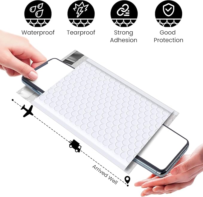 Fuxury Bubble Mailers 4x8" White Padded Envelopes 19200 Pack Bulk Strong Adhesion Full Pallet of Padded Mailers Thick Bubble Envelopes for Small Business Mailing Small Items,Jewelry,Makeup