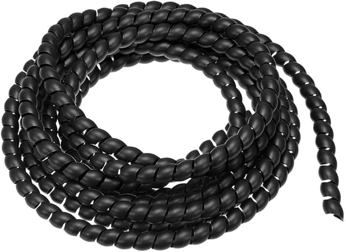 uxcell Flexible Spiral Cable Wrap Wire Cord Wraps Management Sleeve 8mm x 10mm Computer Wire Manage Cord 3 Meters Length Black