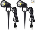 Z Outdoor Landscape LED Lighting 5W Waterproof Graden Lights COB Led Spotlights with Spiked Stand for Lawn Decorative Lamp US 3- Plug 6500K Daylight White Lights (2 Packs)