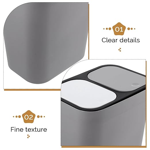 BESPORTBLE Dry and Wet Separation Trash Bin Dual Compartment Kitchen Garbage Can with Lid for Organized Waste Sorting and Clean Disposal in Home