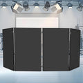 DJ Foldable Facade DJ Facade Table Station Portable Event Booth with 4 Detachable Panels Black Metal Frame Projector Display Scrim Panel with Carry Bag-28x47inch