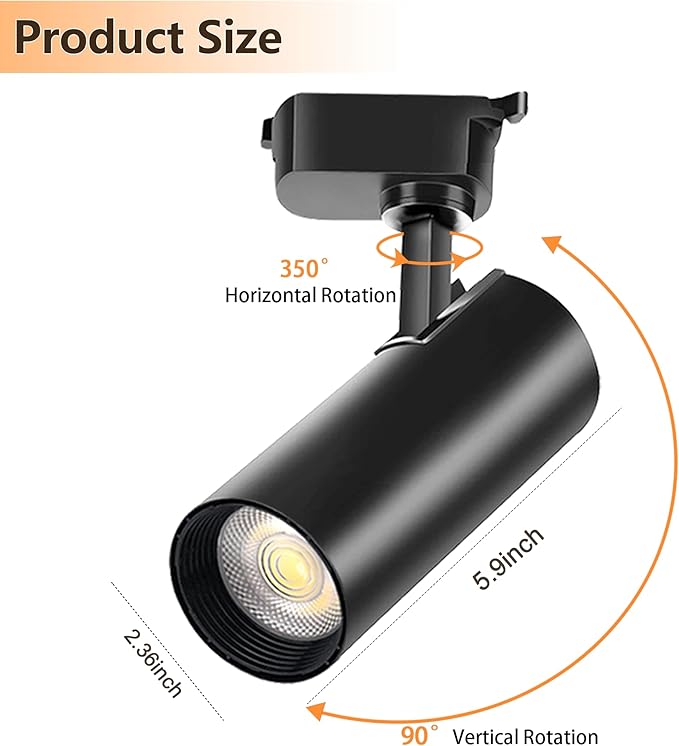 Ultra-Bright H Type Track Lighting Heads (No Track Rails), Energy-Saving 12PCS 4000K Natural White 20W 2400lm for Accent Lighting, Dimmable LED Track Lighting Ceiling Spotlight Fixture